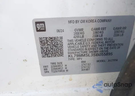 2025 Chevrolet Trailblazer Fwd Ls from USA, damaged, VIN KL79MMSL3SB055895
